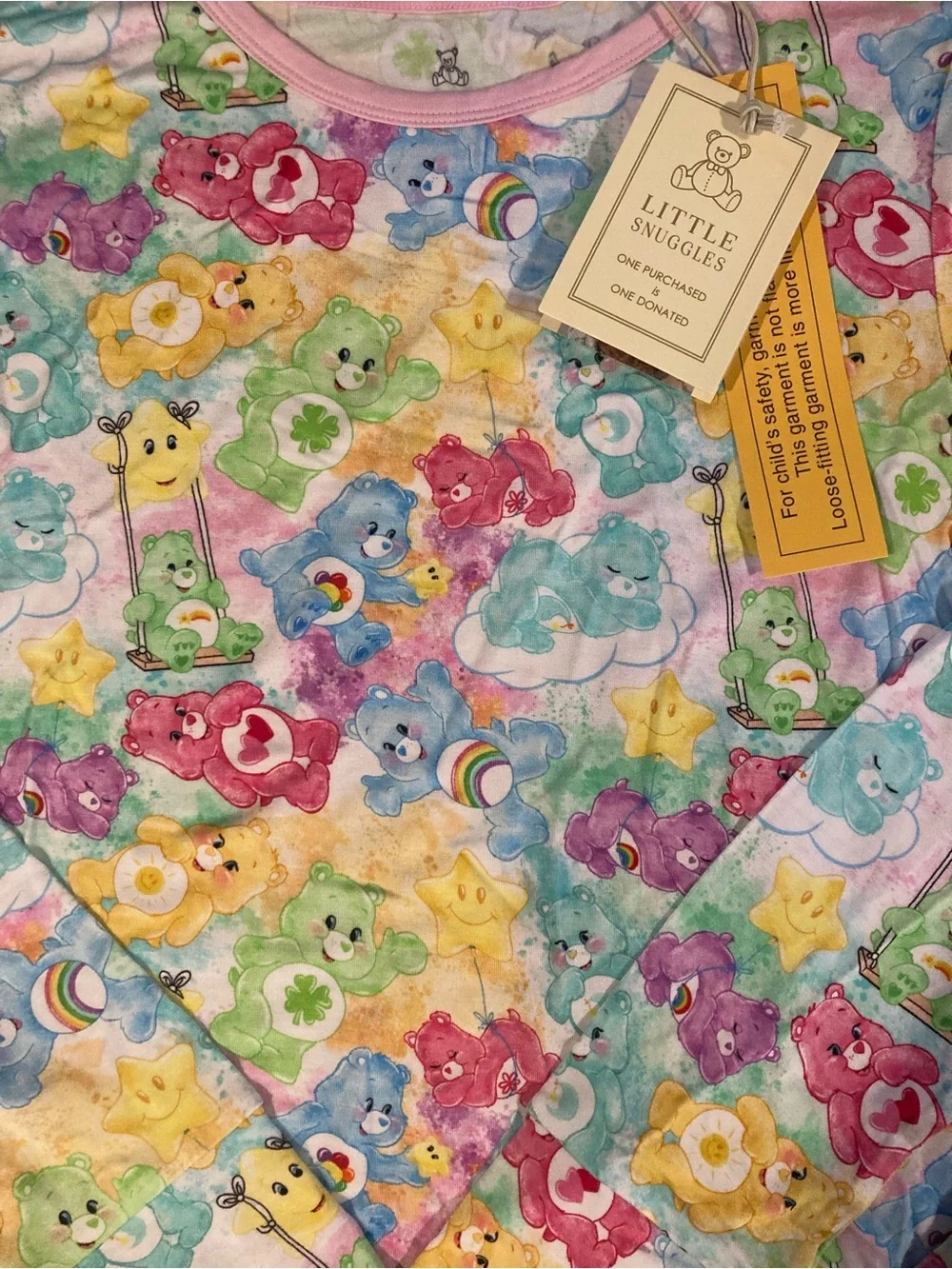 NEW Little Snuggles Care Bears Kids Bamboo Long Sleeve & Pants Pajama Set - 14